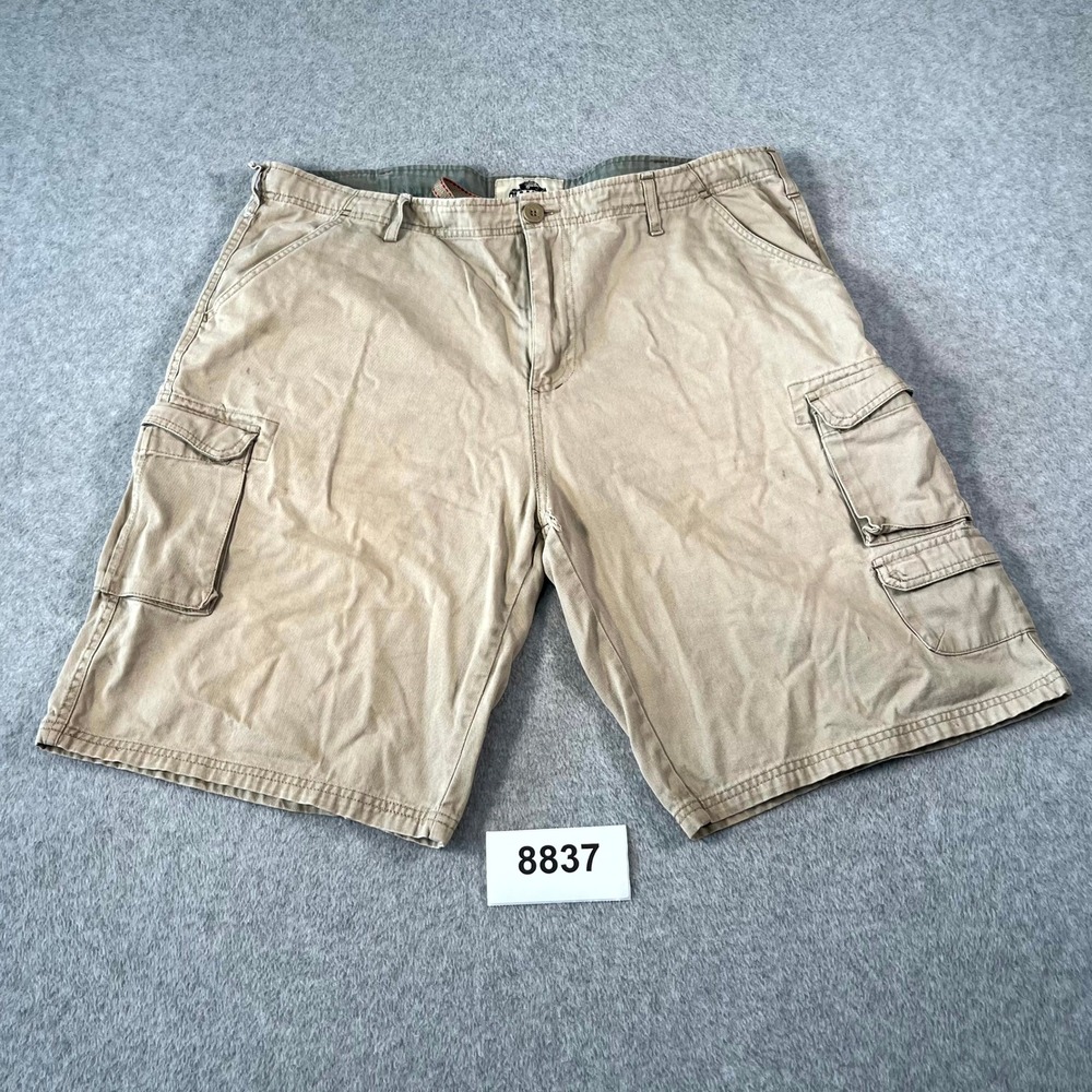Old Mill Cargo Shorts Mens 40 Beige Cotton Flat Front‎ Utility Pockets Casual